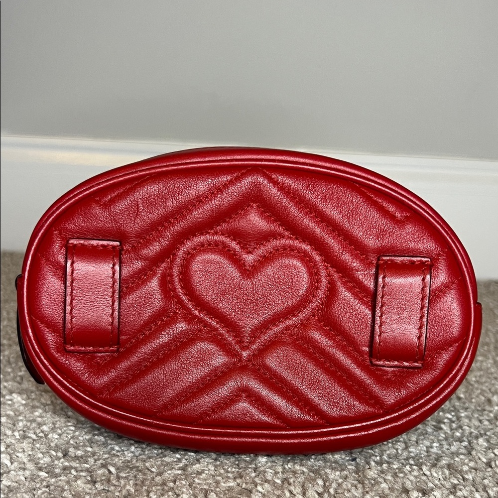 Gucci Red Mini Belt Bag with Gold Logo - Picture 4 of 14